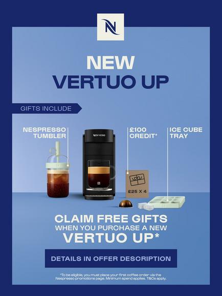 Nespresso Vertuo Up Pod Coffee Machine by Krups, Black - view 2, Black