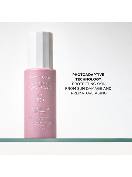 Tan-Luxe Sci-Tech Sunscreen Photoadaptive Hydra-Gel Face Sun Cream SPF 30, 50ml - view 2, Clear