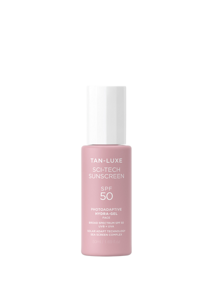 Tan-Luxe Sci-Tech Sunscreen Photoadaptive Hydra-Gel Face Sun Cream SPF 50, 50ml, Clear