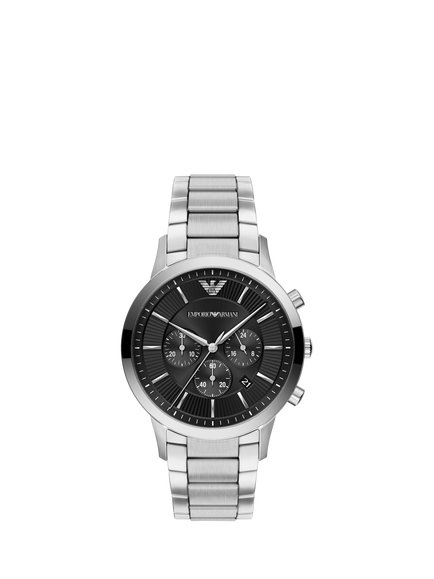 Emporio Armani AR11819 Men's Archetipo 43mm Round Bracelet Strap Watch, Silver, Silver