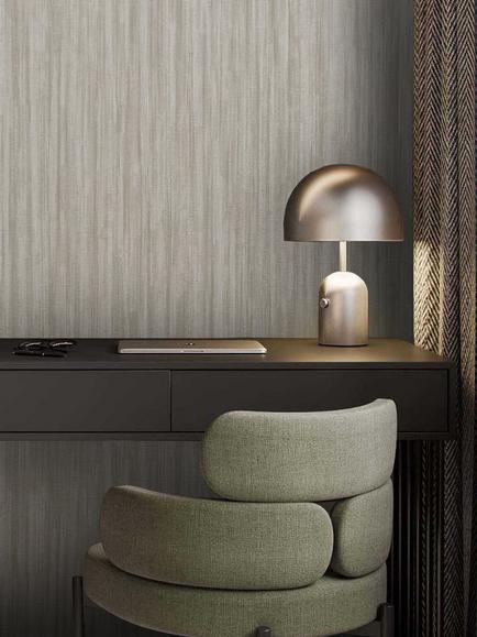John Lewis Birch Wallpaper - view 2, Dark Putty
