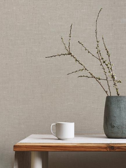 John Lewis Loom Wallpaper, Linen - view 2, Linen
