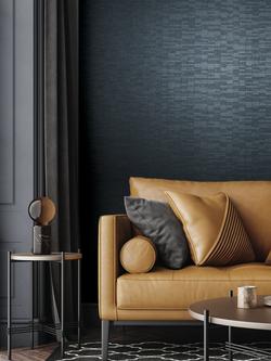 John Lewis Piazza Wallpaper - view 2, Heritage Blue