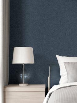 John Lewis Tweel Wallpaper - view 2, Denim