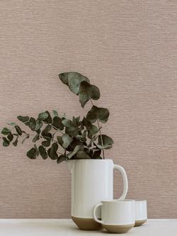 John Lewis Weave Wallpaper - view 2, Ash Rose