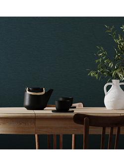 John Lewis Weave Wallpaper - view 2, Teal