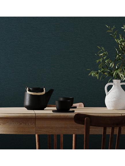 John Lewis Weave Wallpaper - view 2, Teal