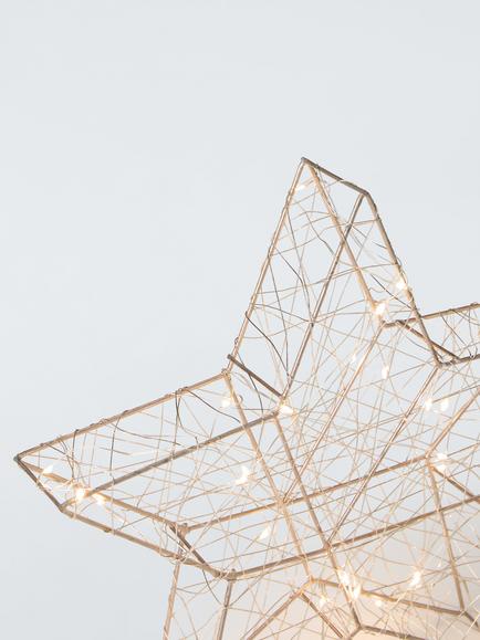 Lumineo Battery Operated Micro LED Wire Star, Gold - view 2, Gold
