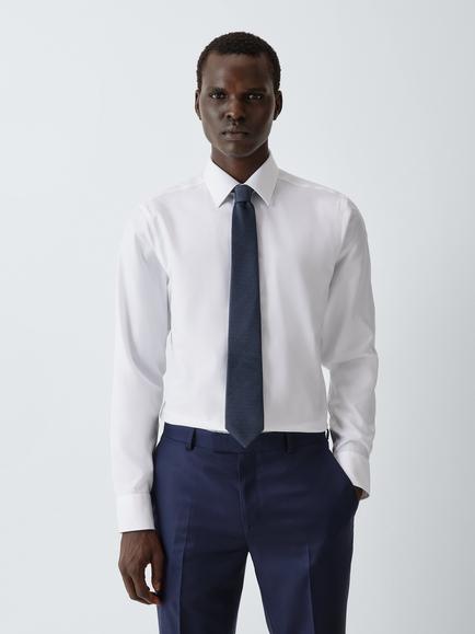 John Lewis Diamond Texture Silk Tie, Airforce Blue - view 2, Airforce Blue