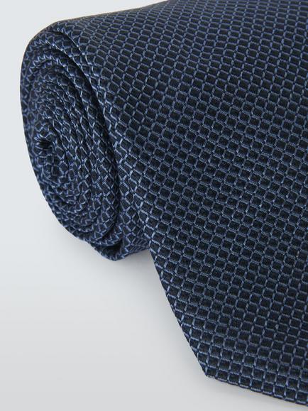 John Lewis Diamond Texture Silk Tie, Airforce Blue - view 2, Airforce Blue