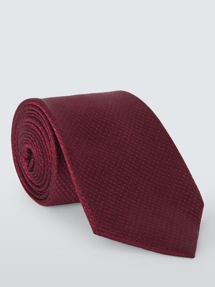 John Lewis Diamond Texture Silk Tie, Airforce Blue, Burgundy