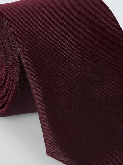 John Lewis Silk Tie, Burgundy - view 2, Burgundy