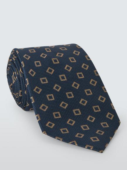 John Lewis Square Tie, Navy/Beige, Navy