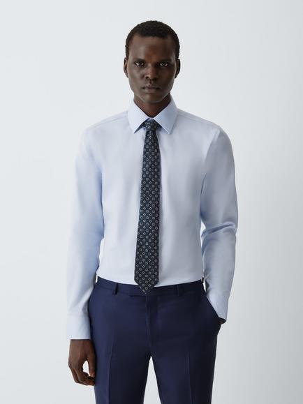 John Lewis Square Tie, Navy/Beige - view 2, Navy
