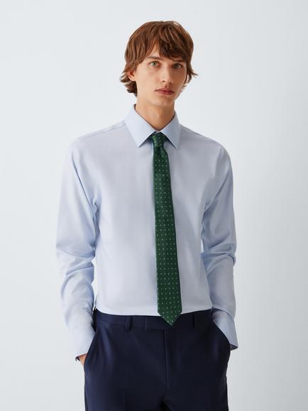 John Lewis Small Geo Silk Tie, Green - view 2, Green