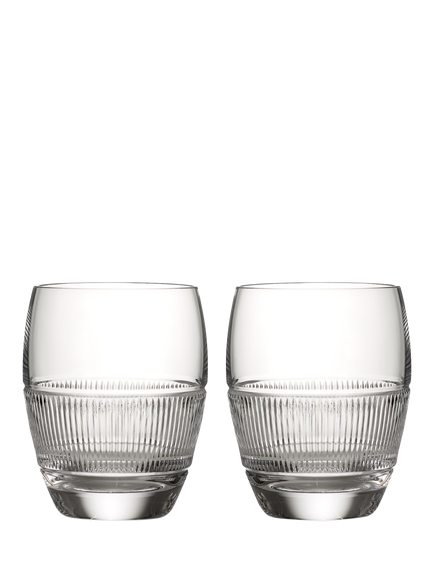 Wedgwood Helia Cut Crystal Glass Tumblers, Set of 2, 410ml, Clear, Clear
