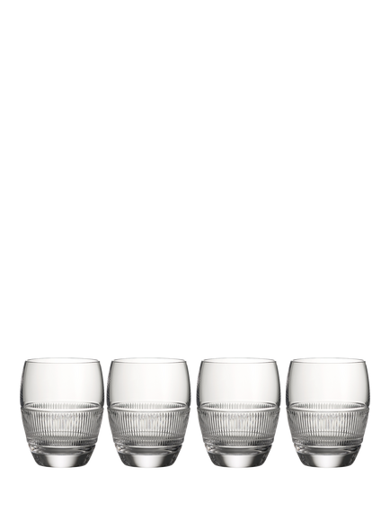 Wedgwood Helia Cut Crystal Glass Tumblers, Set of 4, 410ml, Clear, Clear