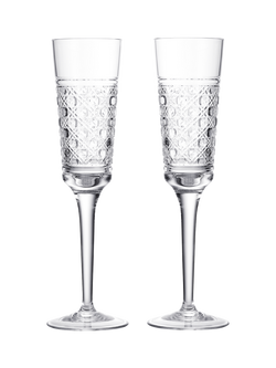 Waterford Opulence Crystal Cut Glass Champagne Flute, Set of 2, 190ml, Clear, Clear