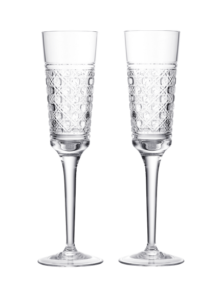 Waterford Opulence Crystal Cut Glass Champagne Flute, Set of 2, 190ml, Clear, Clear