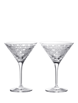 Waterford Opulence Crystal Cut Martin Cocktail Glass, Set of 2, 250ml, Clear, Clear
