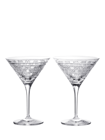 Waterford Opulence Crystal Cut Martin Cocktail Glass, Set of 2, 250ml, Clear, Clear