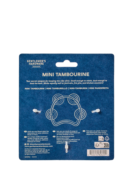 Gentlemen's Hardware Mini Tambourine - view 2, Blue / Black