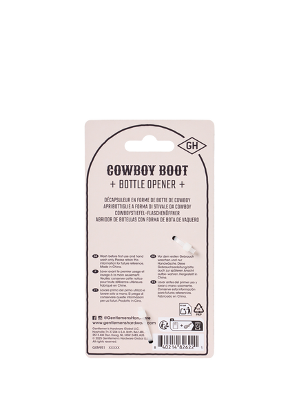 Gentlemen's Hardware Cowboy Boot Bottle Opener - view 2, Metallic