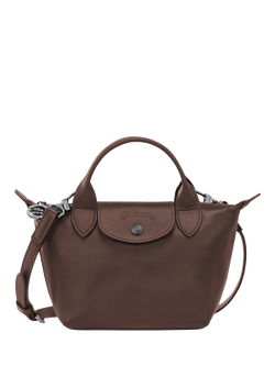Longchamp Le Pliage Xtra XS Leather Handbag, Mocha, Mocha