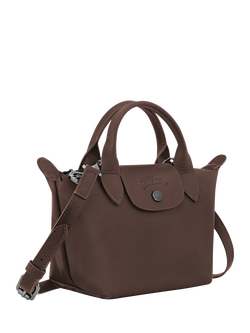 Longchamp Le Pliage Xtra XS Leather Handbag, Mocha - view 2, Mocha