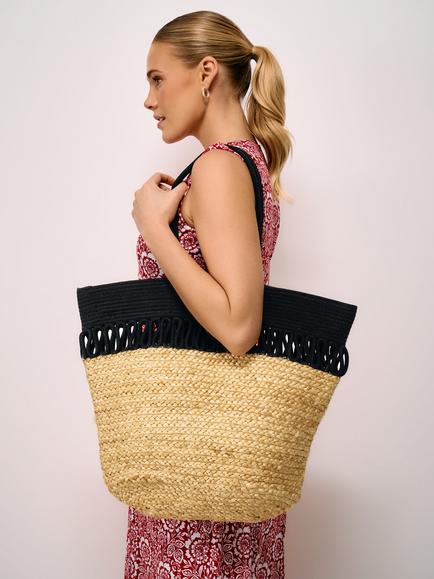Crew Clothing Decorative Jute Bag, Natural - view 2, Natural