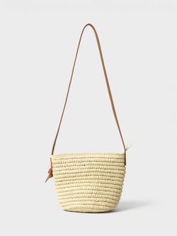 Crew Clothing Decorative Raffia Cross Body Bag, Natural, Natural
