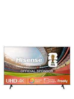 Hisense 43E6QTUK (2025) LED HDR 4K Ultra HD Smart TV, 43 inch, Black, Black