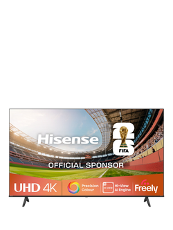 Hisense 50E6QTUK (2025) LED HDR 4K Ultra HD Smart TV, 50 inch, Black, Black
