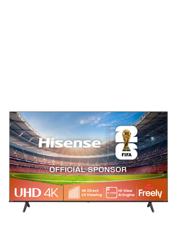 Hisense 75A6QTUK (2025) LED HDR 4K Ultra HD Smart TV, 75 inch, Black, Black