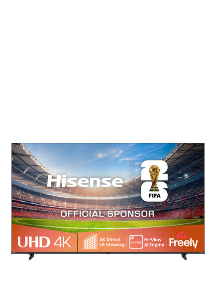 Hisense 85A6QTUK (2025) LED HDR 4K Ultra HD Smart TV, 85 inch, Black, Black
