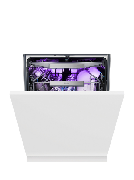 Haier I-Pro Shine Series 6 XS 4A4M4BB-80 Integrated Dishwasher, Black Bezel, Black Bezel