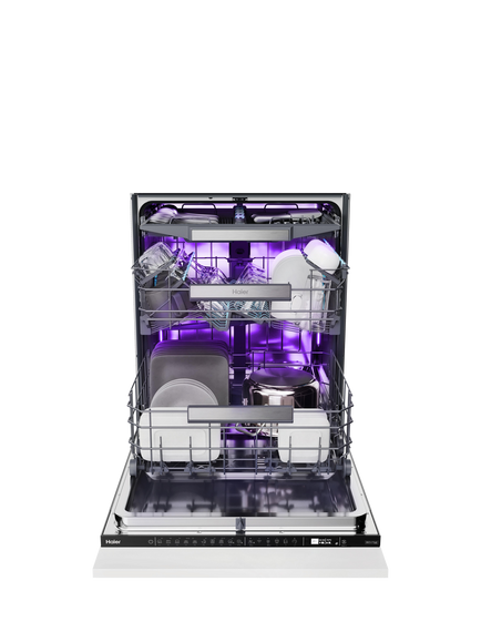 Haier I-Pro Shine Series 6 XS 4A4M4BB-80 Integrated Dishwasher, Black Bezel - view 2, Black Bezel