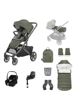 UPPAbaby Cruz V3 Pushchair, Maxi-Cosi Pebble 360 & Base Travel System Bundle, Evelyn