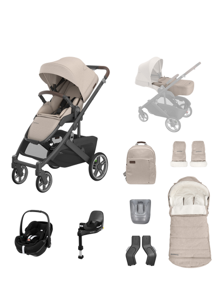 UPPAbaby Cruz V3 Pushchair, Maxi-Cosi Pebble 360 & Base Travel System Bundle, Ada