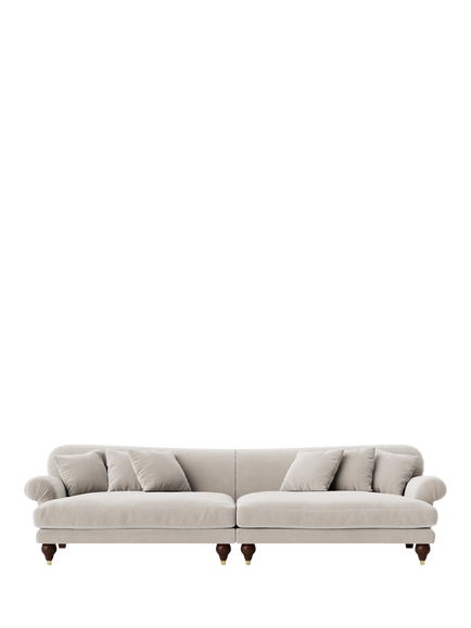 Swoon Willows Grand 4 Seater Sofa, Crushed Velvet Ecru