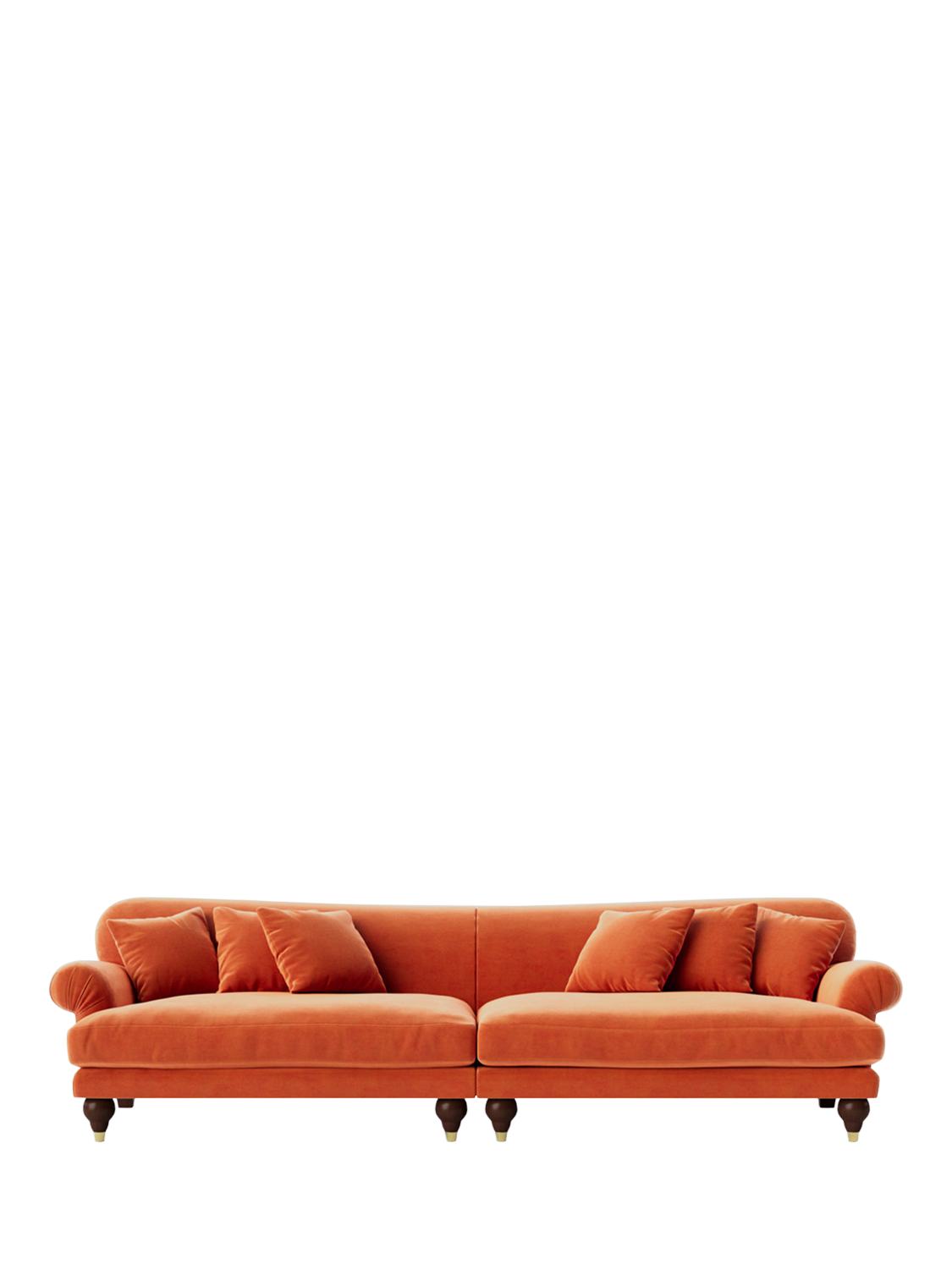 Willows Range, Swoon Willows Grand 4 Seater Sofa, Easy Velvet Burnt Orange