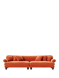 Swoon Willows Grand 4 Seater Sofa, Easy Velvet Burnt Orange