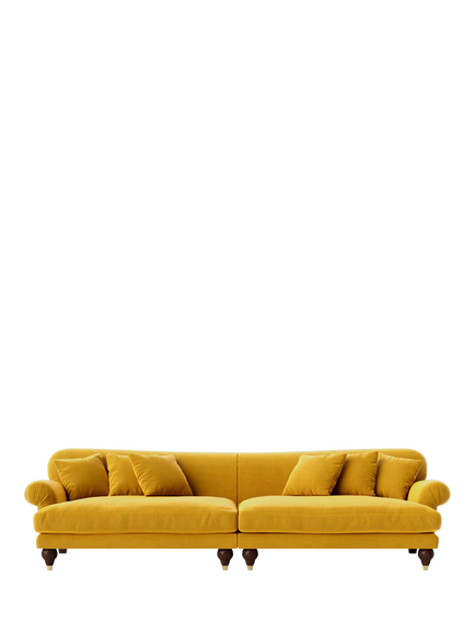 Swoon Willows Grand 4 Seater Sofa, Easy Velvet Tumeric