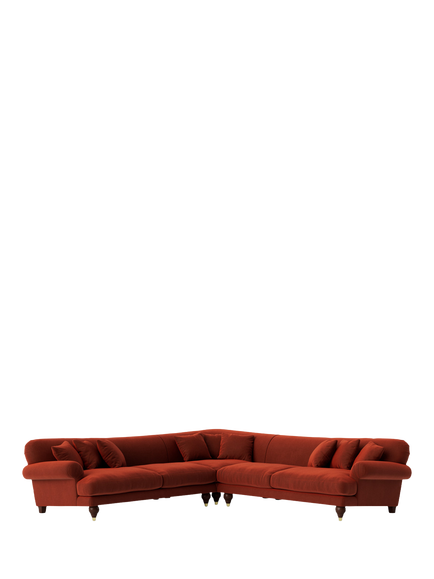 Swoon Willows 5 Seater Corner Sofa, Crushed Velvet Harissa