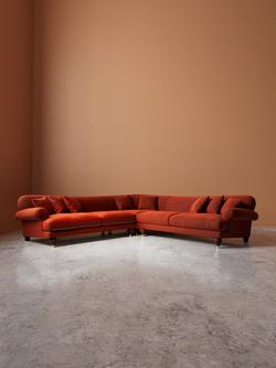 Swoon Willows 5 Seater Corner Sofa - view 2, Crushed Velvet Harissa