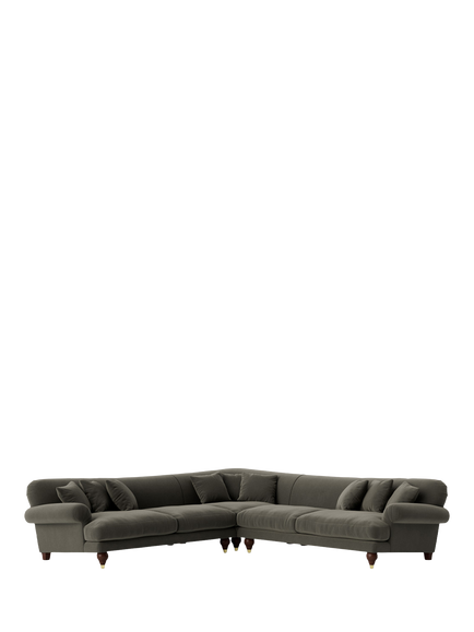 Swoon Willows 5 Seater Corner Sofa, Crushed Velvet Spruce
