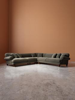 Swoon Willows 5 Seater Corner Sofa - view 2, Crushed Velvet Spruce
