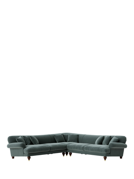 Swoon Willows 5 Seater Corner Sofa, Crushed Velvet Hydro
