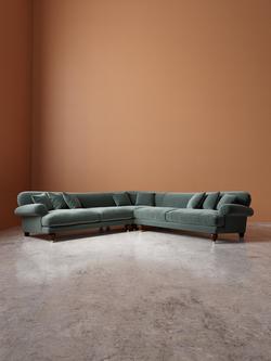 Swoon Willows 5 Seater Corner Sofa - view 2, Crushed Velvet Hydro