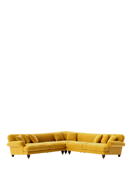 Swoon Willows 5 Seater Corner Sofa, Easy Velvet Tumeric